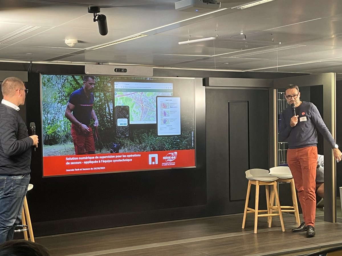 Atraksis (@comatraksis) on Twitter photo 2ème expérimentation du <a href="/SDIS44/">Sapeurs-pompiers 44</a> en collaboration cette fois-ci avec MobiApps. Ils codéveloppent 1 solution numérique de supervision pour les opérations de secours - appliquée à l'équipe cynotechnique.
Bravo au SDIS44 pour leur dynamique innovante !
<a href="/morin_stephane/">Stéphane MORIN</a>
#TechForRescue 2ème expérimentation du <a href="/SDIS44/">Sapeurs-pompiers 44</a> en collaboration cette fois-ci avec MobiApps. Ils codéveloppent 1 solution numérique de supervision pour les opérations de secours - appliquée à l'équipe cynotechnique.
Bravo au SDIS44 pour leur dynamique innovante !
<a href="/morin_stephane/">Stéphane MORIN</a>
#TechForRescue