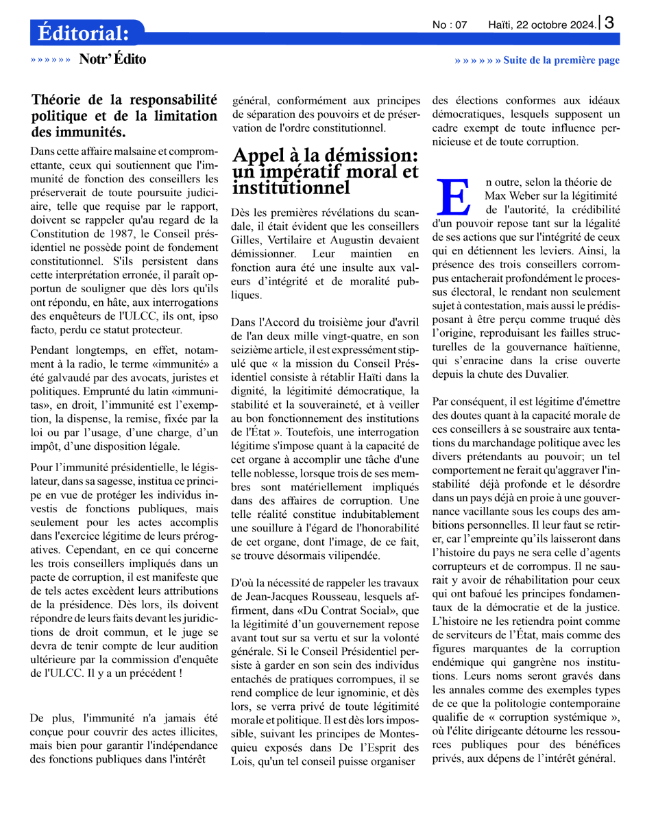 GroupIgcs's tweet photo. Un extrait:"Susan Rose-Ackerman, professeure émérite en Sciences Politiques à l’Université Yale,experte en corruption politique, a
démontré que la corruption systémique érode non seulement la légitimité du pouvoir,mais également la confiance des citoyens envers leurs dirigeants". https://t.co/qKLPgedlQv