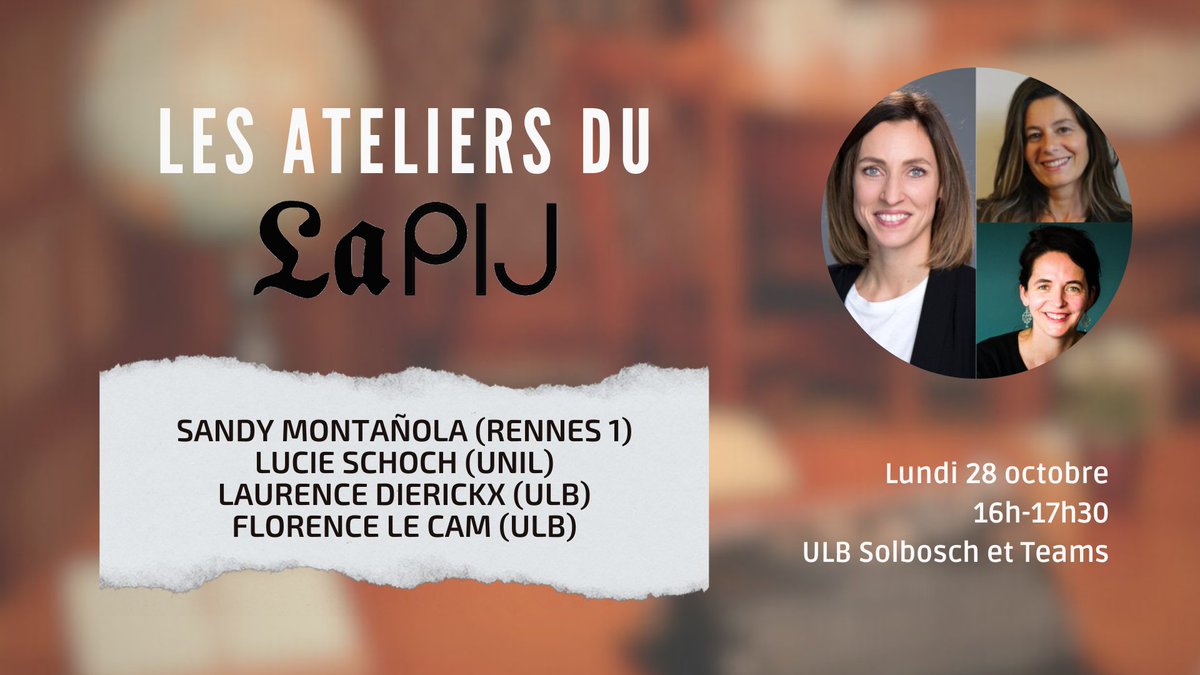 Lundi 28 octobre, le LaPIJ reçoit <a href="/smontanola/">Sandy Montañola</a>, Lucie Schoch, @ohmyshambles et Florence Le Cam, qui présenteront leur recherche consacrée aux femmes journalistes de sport 

📅De 16h à 17h30 
📷ULB ou Teams  Inscriptions : 
forms.office.com/r/YMXv32z0xB