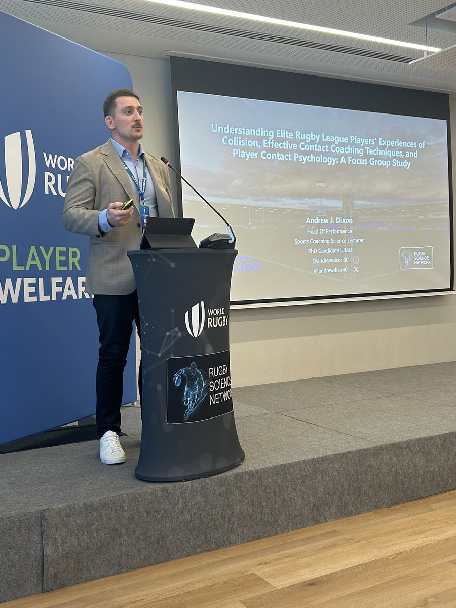 andrewdixon0's tweet image. It was an absolute privilege to head to Lisbon this week for the @WorldRugby @RugbySciNetwork and present the first two publications of my PhD researching the Tackle event in Collision Sports.
Thank you to @drkeithstokes & @Sharief_H for the opportunity. Such a great event…
