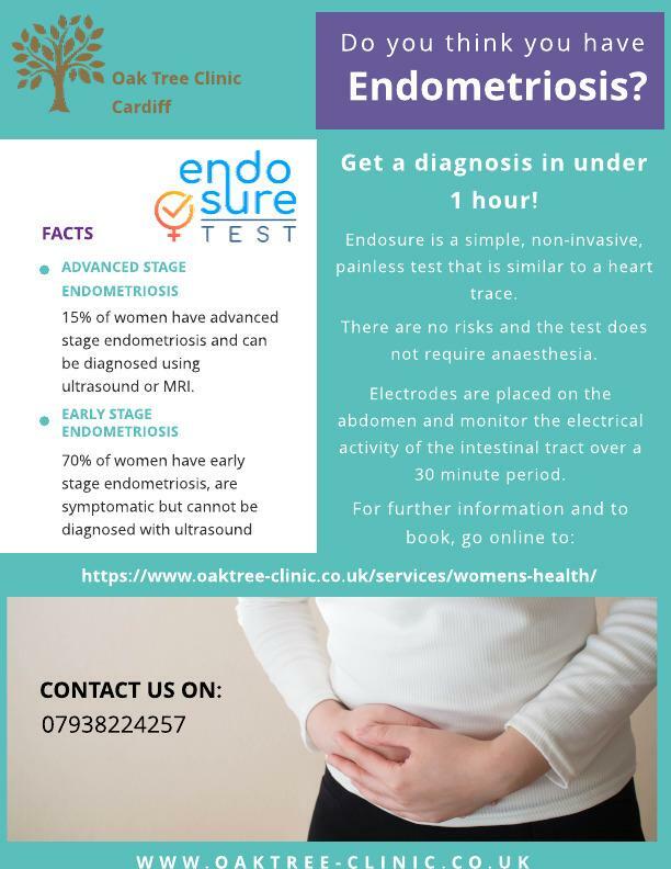 Do you struggle with symptoms of endometriosis? Here at Oak Tree Clinic, in Cardiff Gate, we can now offer a groundbreaking, non-invasive test which can help provide you with a rapid diagnosis. For further information and to book your test online, go to: oaktree-clinic.co.uk/services/women…