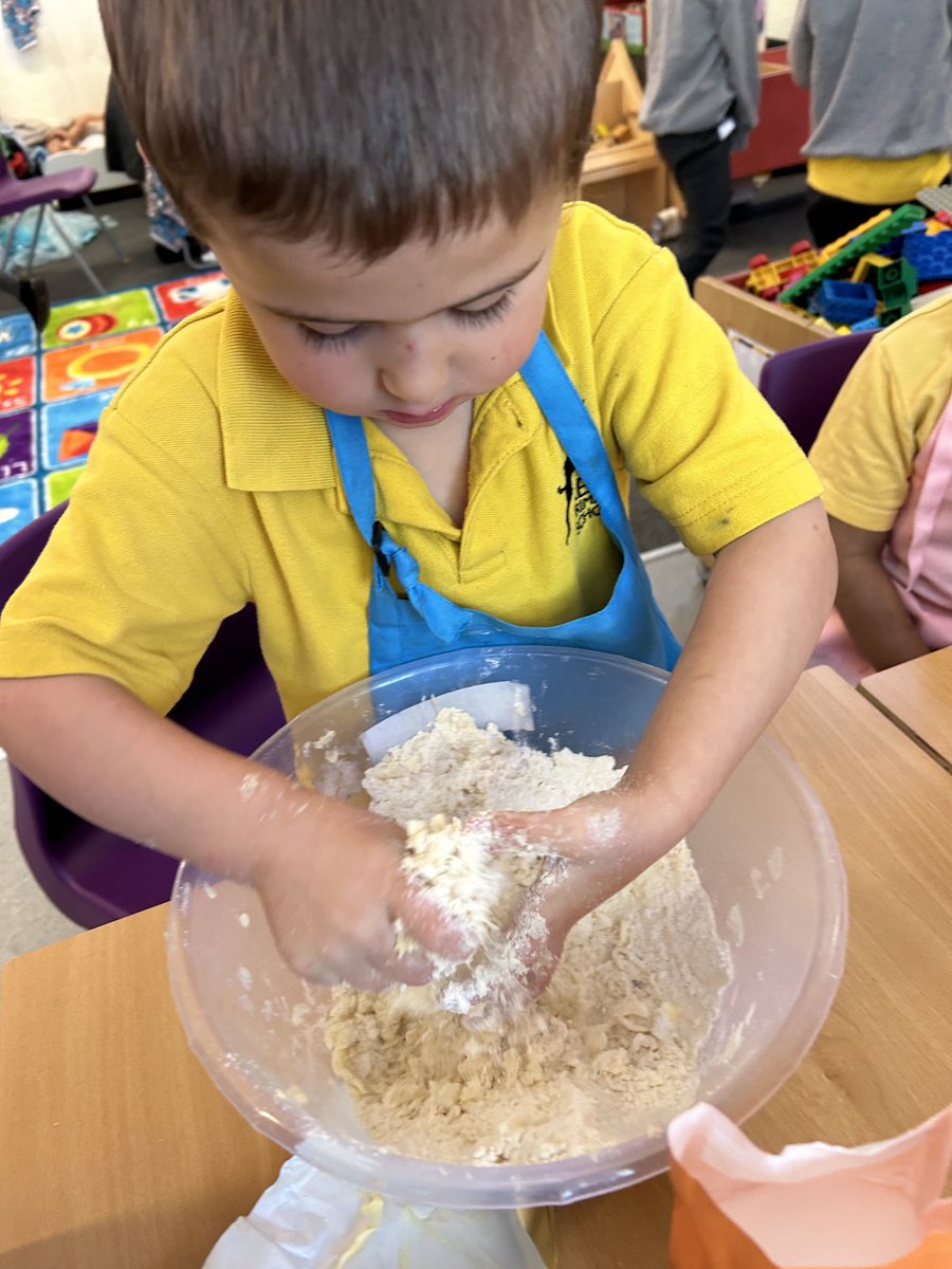 Reception are making their Anansi biscuits helping to measure out the ingredients &amp; to mix them. “What are we going to use for the dead flies Lucy?” one asks, smiling. “I think we’ll use raisins.” “Oh good idea! I don’t think I want to try REAL dead flies!” ⁦<a href="/ReayPrimary/">Reay Primary School</a>⁩