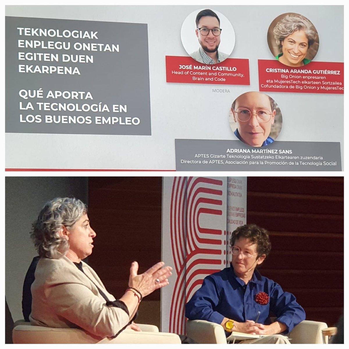 Cristina Aranda, <a href="/cris_aranda_/">Cristina Aranda</a>, cofundadora 
de <a href="/big_onion_tech/">Big Onion</a> y <a href="/MujeresTech/">MujeresTech&Aliados</a>; subraya la importancia de "dar formación en espíritu crítico  para hacer mejor uso de la IA".  En la mesa "Qué aporta la Tecnología en los buenos Empleos". 
Vitoria-Gasteiz #VIICongresoEmpleo2024