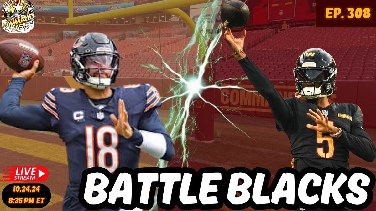 Command_This's tweet photo. #RaiseHail vs. #BearDown preview tonight at 8:35 PM ET! 🏈 Will Jayden Daniels light up the field or will the Bears send us into hibernation? 🐻🔥 Grab your snacks, 🍺 🥃 🥤💨 and let’s get hyped! #WASvsCHI 

https://t.co/ndQtlltiPD https://t.co/HeSsSNSipm