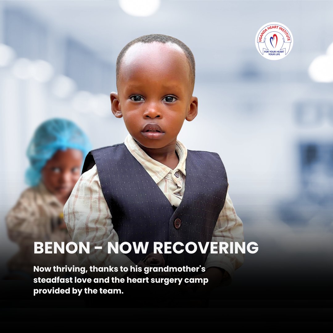 HeartUganda's tweet image. 1-year-old Benon faced a tough start, abandoned and left to his grandmother. Her unwavering faith and a free heart camp at @MbararaHospital gave him a new chance at life. 💓 Benon is now thriving, reminding us that hope makes miracles possible! #UseHeart #HeartCamp #Heartsurgery