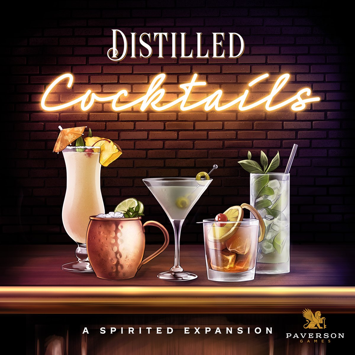 It’s time to shake things up with #Cocktails, a big-box spirited expansion for #Distilled, crowdfunding in 2025! 🍸#distilledgame #paversongames #whiskey #whisky #distillery #boardgaming #boardgames #bgg #boardgamegeek #boardgame #tabletop #gamenight #boardgamer #kickstarter