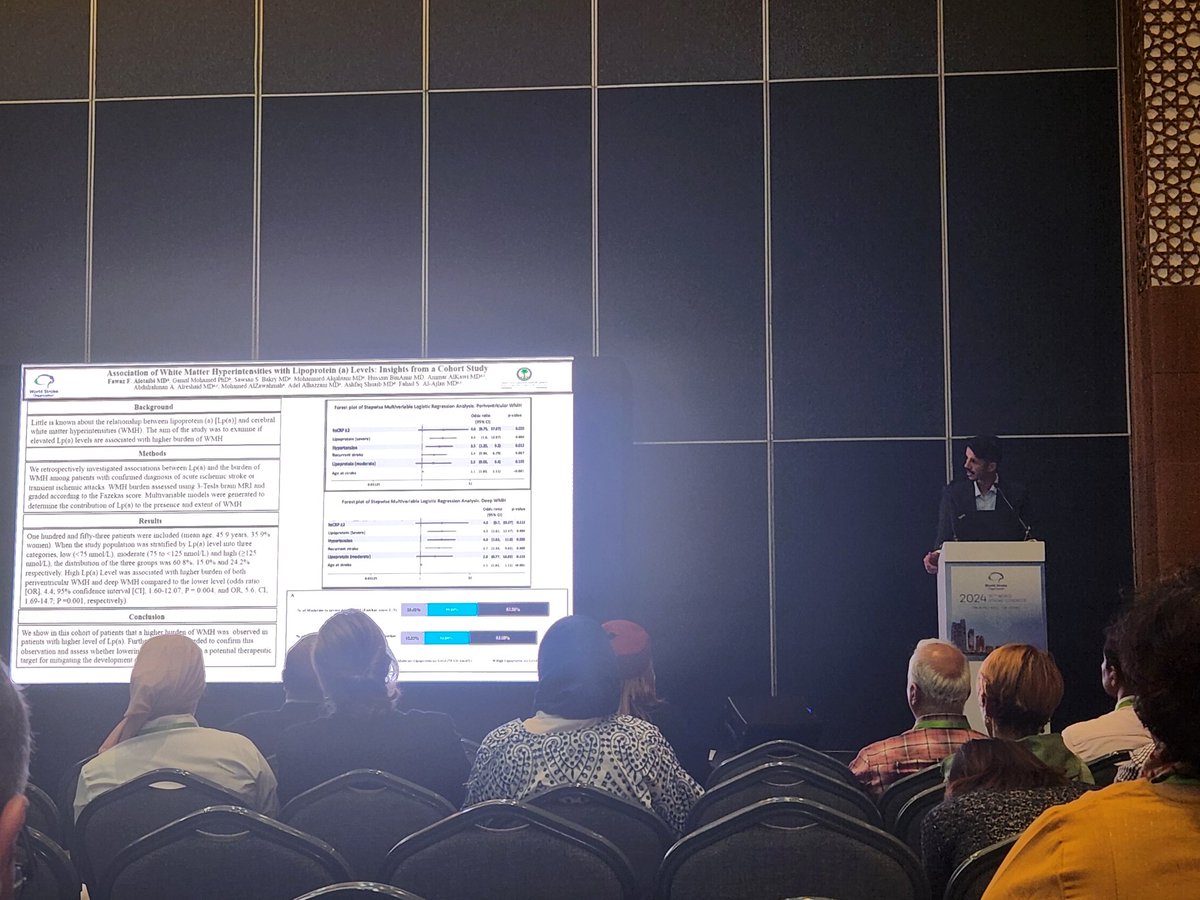 Fahad Al-Ajlan (@ajlanfahad) on Twitter photo At the World Stroke Congress 2024!
Our superstar fellows <a href="/drfawaz120/">Fawaz Alotaibi</a> present our data about white matter diseases and Lipoprotein a At the World Stroke Congress 2024!
Our superstar fellows <a href="/drfawaz120/">Fawaz Alotaibi</a> present our data about white matter diseases and Lipoprotein a
