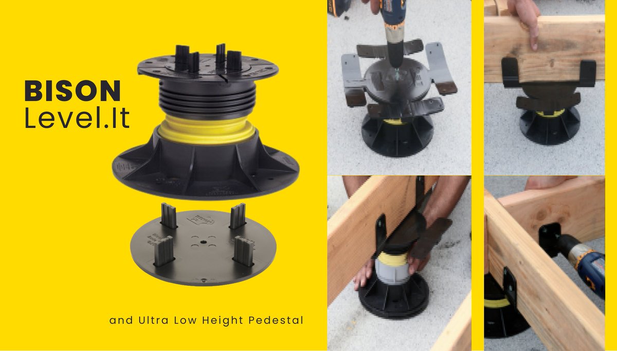 deckmart's tweet photo. Bison’s Level-It makes deck installation quick and easy. 
Perfect for a wide variety of decking materials!
You’ll get solid protection, better drainage, and lower installation costs—all with fast, simple assembly.

Ask your DeckMart Product Expert to find the right fit for you! https://t.co/bil1TzvdK8