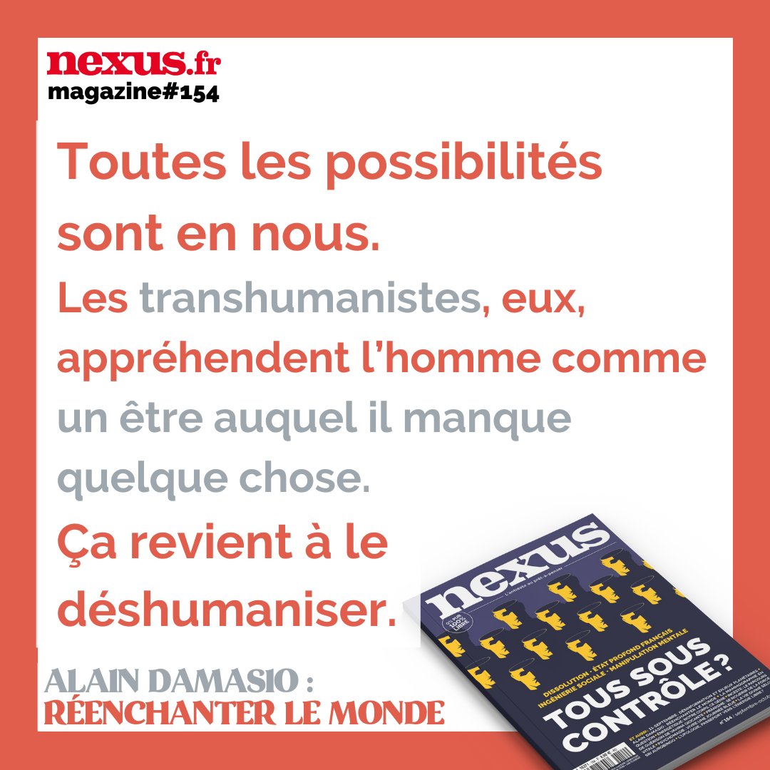 MagazineNexus's tweet photo. ALAIN DAMASIO : RÉENCHANTER LE MONDE
INTERVIEW COMPLÈTE dans le NEXUS n°154 👉 https://t.co/06scEq9JWp  #Damasio https://t.co/SUMsUT8hrX