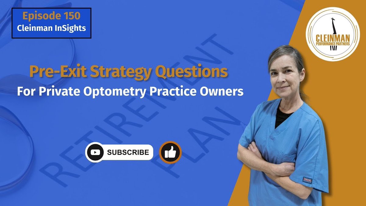 CleinmanPartner's tweet photo. Al Cleinman shares important questions private optometry practice doctor/owners should ask themselves regarding their exit strategy to make it a smoother transition. Click to watch: https://t.co/CPX5dRKUKe.  #ExitStrategies #Optometrists #OptometrySuccess https://t.co/RAzsmYqXEg