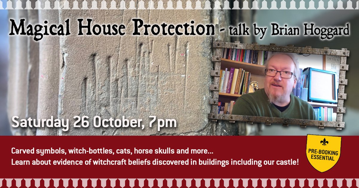 📢 Event reminder!

Learn about witchmarks, symbols and objects that people believed would keep evil spirits out of their homes!

◼️ Magical House Protection – The Archaeology of Counter-Witchcraft - Talk by Brian Hoggard
📅 Sat 26 Oct, 7pm

More info: tamworthcastle.co.uk/whats-ticket?w…