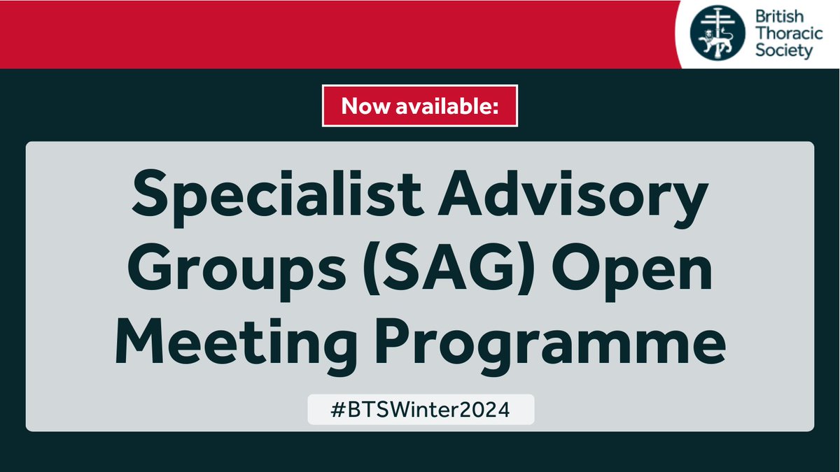 Open meetings of the BTS SAGs take place during the Winter Meeting. All BTS members are welcome to attend to hear more about the work of the SAGs and be involved in the planning of future Summer and Winter Meetings. The programme of SAG meetings is here: tinyurl.com/4xjkxb2r