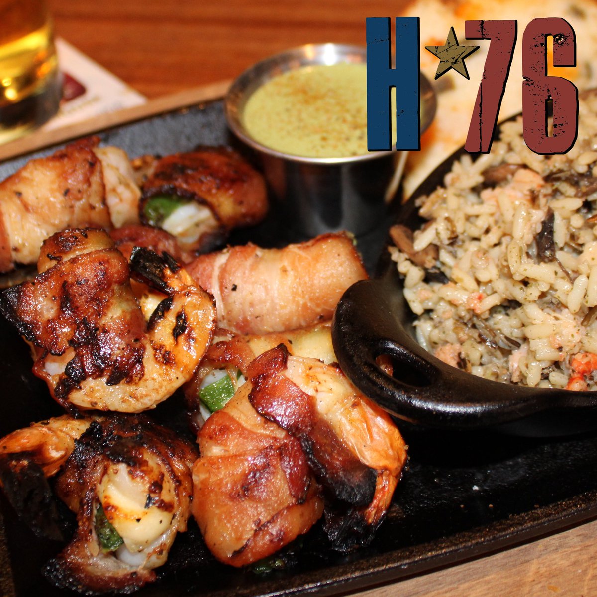 Bacon Wrapped Mesquite Grilled Shrimp only at horizon76.com