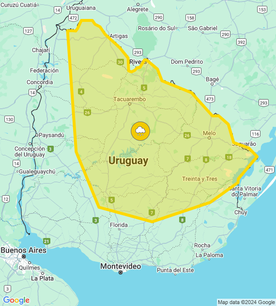 Inumet_'s tweet photo. Advertencia meteorológica amarilla por Lluvias intensas
Se actualizará a las 12:00 o ante cambios significativos

Más info: https://t.co/zY2u8OFmLu https://t.co/o5Lw0D8aFi