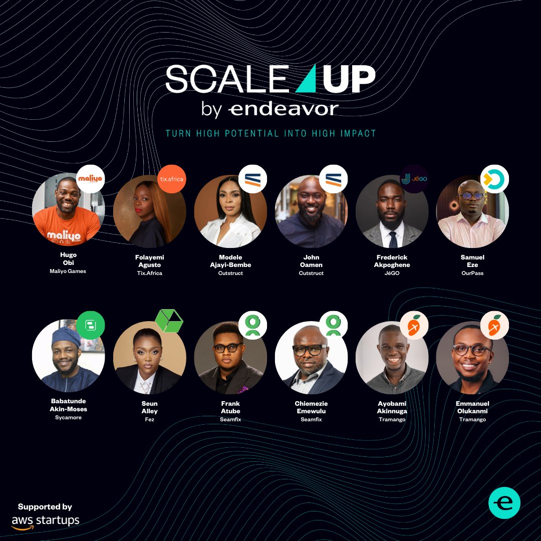 EndeavorNigeria's tweet image. Introducing our second cohort of Scale Up by Endeavor program! 

With support from Amazon Web Services, 12 entrepreneurs from 9 companies will embark on a 9-week journey to scale their businesses, tackle challenges, and unlock new opportunities.