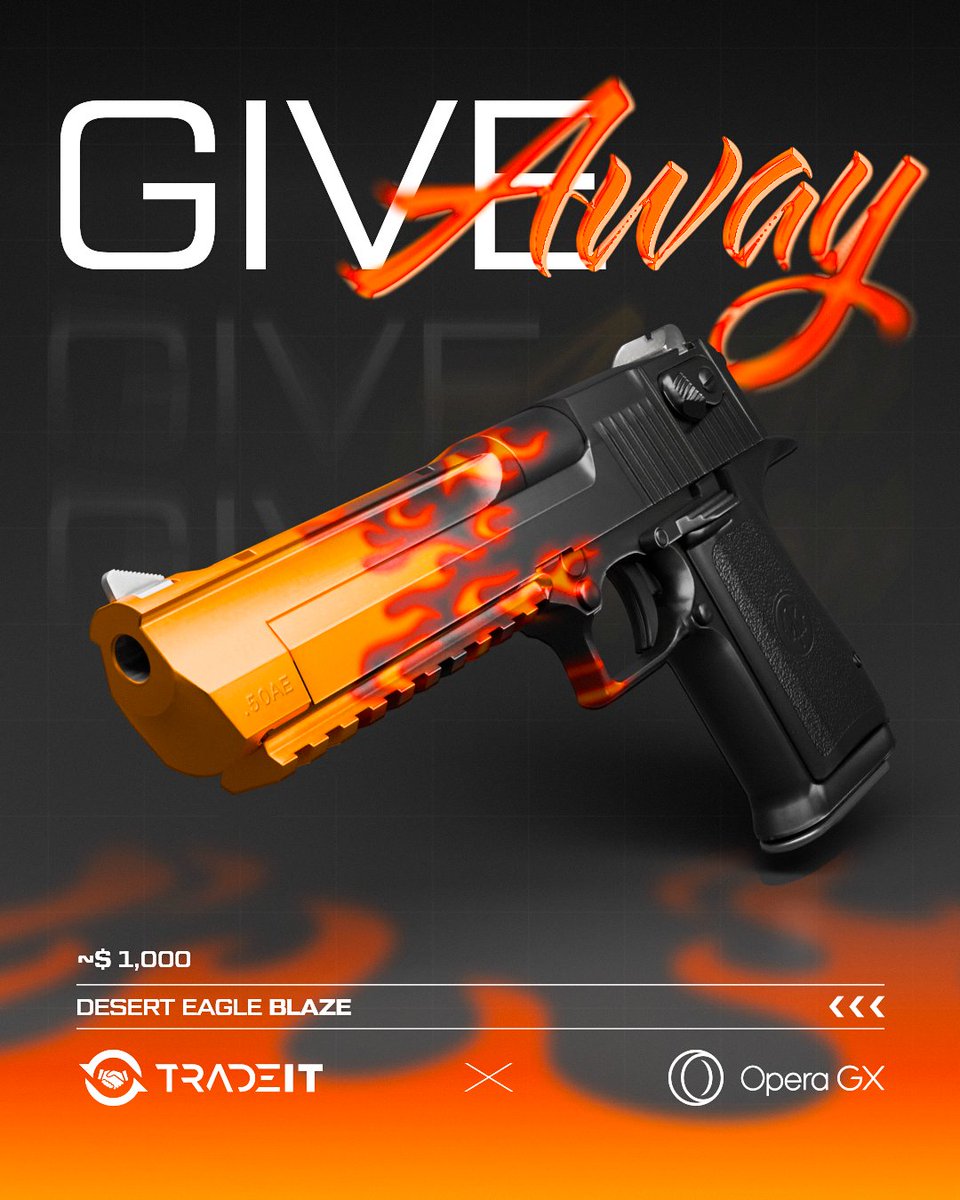 Tradeit (@tradeit_gg) on Twitter photo We’ve partnered with Opera GX to bring you a MASSIVE $50K Giveaway - check it out on our website!
As an extra treat for our community, enjoy this Deagle Blaze giveaway!
The rules are simple:
✅Follow @Tradeit_gg & <a href="/operagxofficial/">Opera GX</a> 
✅Like & Retweet this post
✅Tag 2 friends We’ve partnered with Opera GX to bring you a MASSIVE $50K Giveaway - check it out on our website!
As an extra treat for our community, enjoy this Deagle Blaze giveaway!
The rules are simple:
✅Follow @Tradeit_gg & <a href="/operagxofficial/">Opera GX</a> 
✅Like & Retweet this post
✅Tag 2 friends