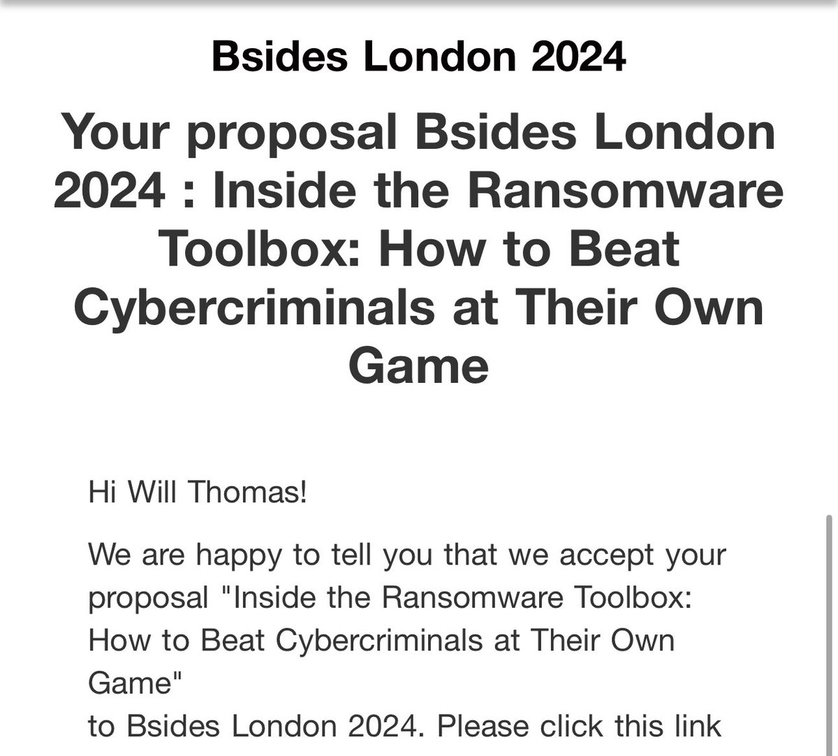 Will (@bushidotoken) on Twitter photo Very happy to hear my talk has been accepted to <a href="/BSidesLondon/">BSides London</a>! 💂🏻🇬🇧
This is something I’ve wanted to do for a long time. Join me to hear about a new resource I’ve created to help prevent ransomware attacks 🔒☣️ Very happy to hear my talk has been accepted to <a href="/BSidesLondon/">BSides London</a>! 💂🏻🇬🇧
This is something I’ve wanted to do for a long time. Join me to hear about a new resource I’ve created to help prevent ransomware attacks 🔒☣️
