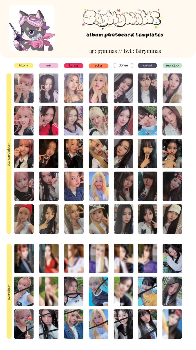 say my name album photocards template ! - updated with ever album