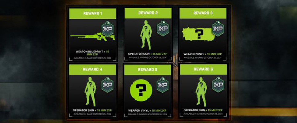 🔥ITS LAUNCH DAY🔥 #BlackOps6 

BLACK OPS 6 is now playable for some of you lucky folks in New Zealand 😉

IF YOU’RE LOOKING TO GET AHEAD OF THE COMPETITION WITH DOUBLE XP AND EARN SWEET EXCLUSIVE REWARDS HEAD TO 

BO6XP.com