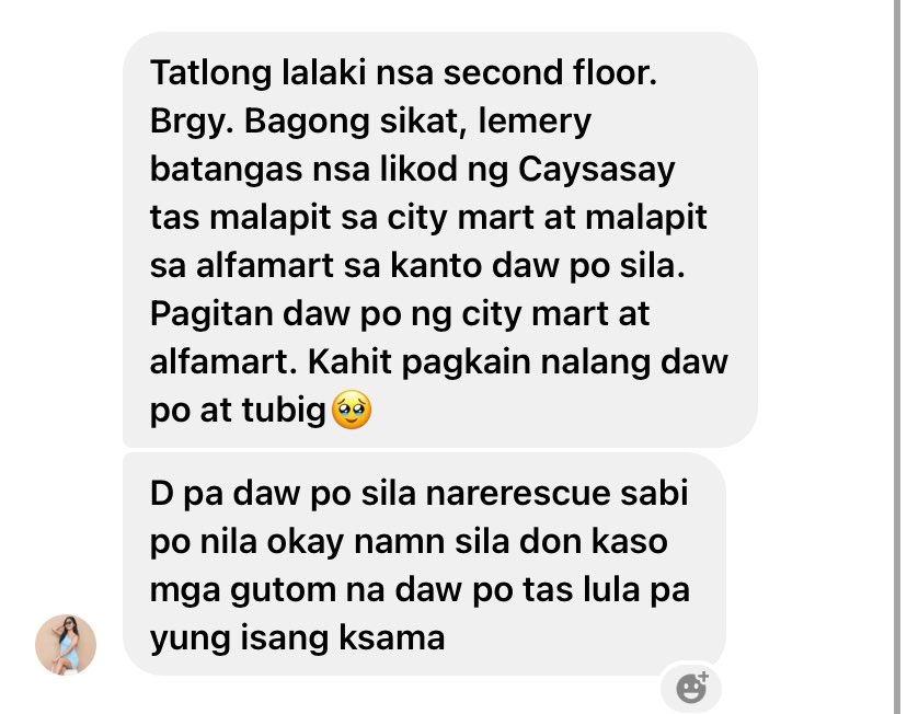 loivereve's tweet image. HELP RT ‼️

LOC: BARANGAY BAGONG SIKAT, LEMERY BATANGAS. LIKOD NG CASAYSAY, PAGITAN NG CITYMART AT ALFAMART, JAYPEE MORTEL APPARTMENT. 

PAGKAIN LANG DAW PO AT TUBIG, DI PA PO SILA NARERESCUE, GUTOM NA PO AT LULA NA.

#KristinePH #BatangasNeedsHelp