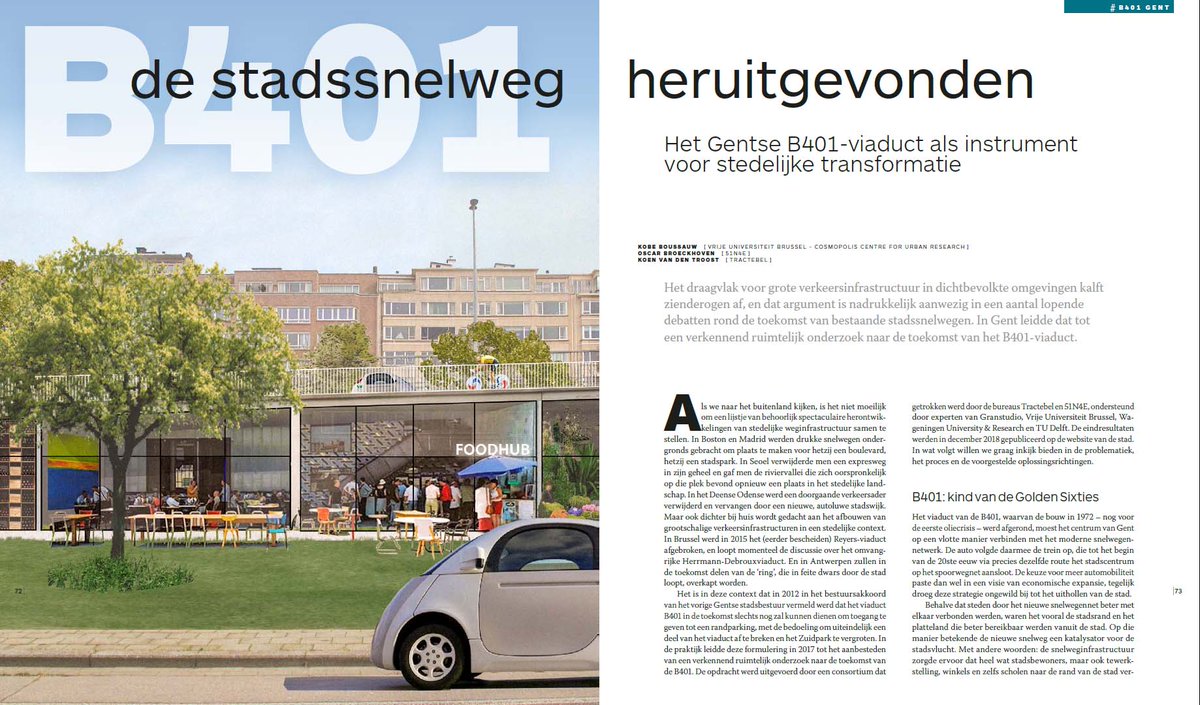 Meer over randparkeren in Gent in onze studie uit 2018: een P+R buiten de stad zou met een zelfrijdende shuttle (bv. elke 3') met Gent-Zuid verbonden worden, via de B401. Het viaduct zou dan helemaal autovrij en gedeeltelijke afgebroken kunnen worden: t.ly/oFjsY