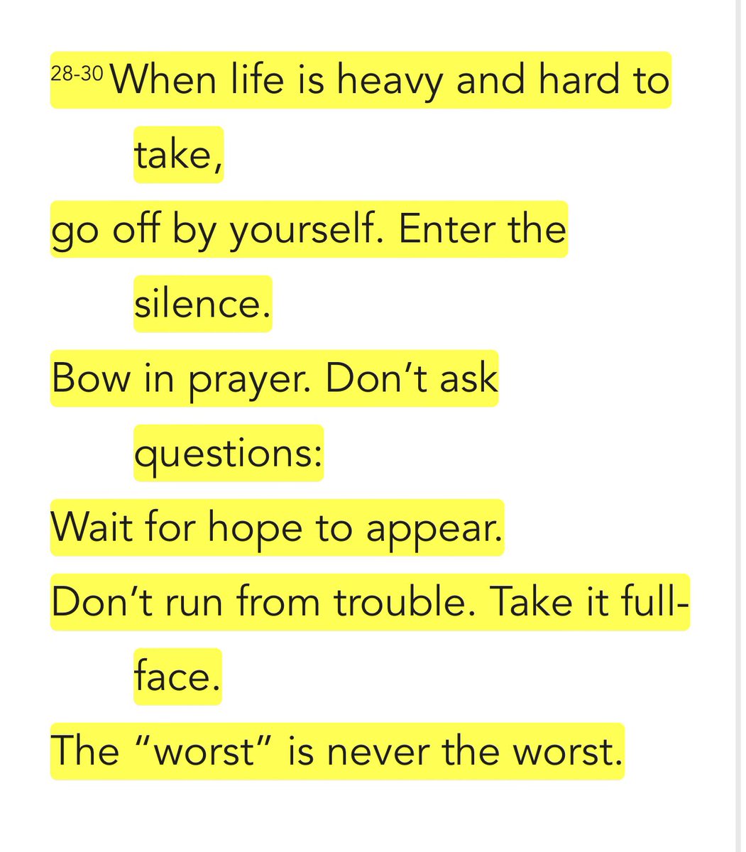 Tspiceskitchen's tweet photo. Saw this scripture somewhere and it hits🙌🏻 incase someone needed to see. 

Lamentation 3:28-30 (msg) https://t.co/jJaqg10Cnd