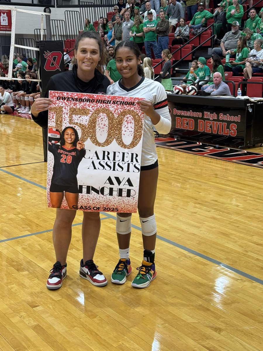 Two Lady Devils reached career milestones in the last couple games of the season! Anna Travis reached 1000 assists in only her sophomore year! While senior Ava Fincher reached 1500 assists! Congrats to both &amp; GOOD luck next week to all the Lady Devils in the 3rd Region Tourney!