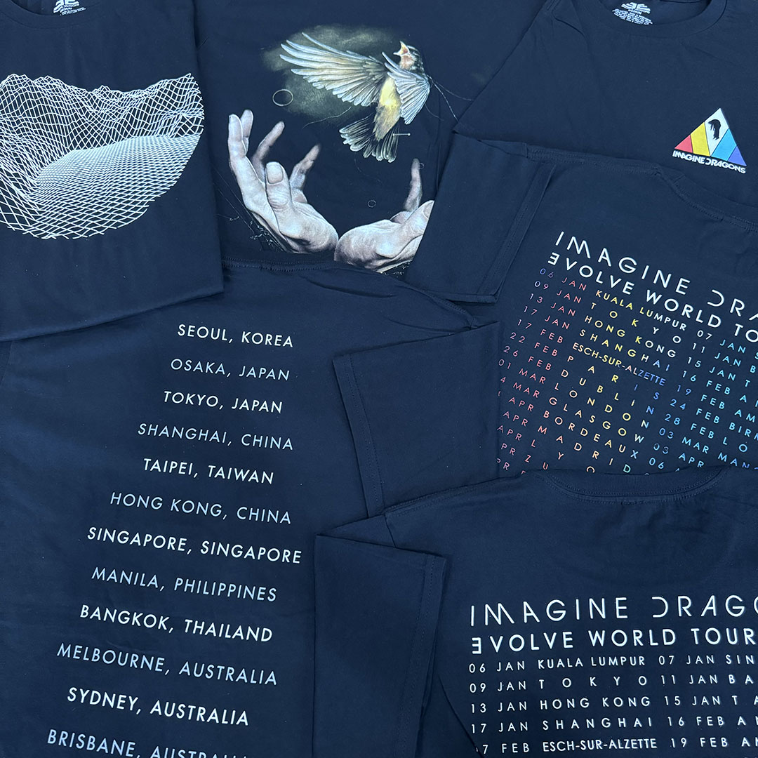 Under a month till <a href="/Imaginedragons/">Imagine Dragons</a> begin their Asia tour! Here's a throwback to their 2015 and 2018 tour shirts. Who still has one?
