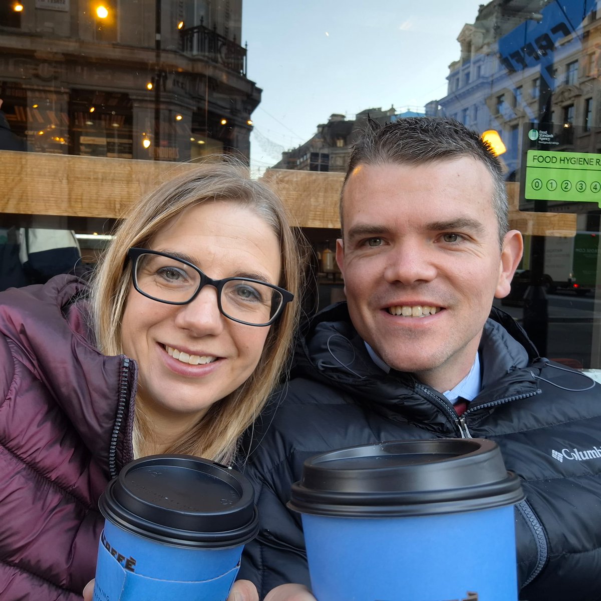 The all important coffee on Regent Street before the hearing starts