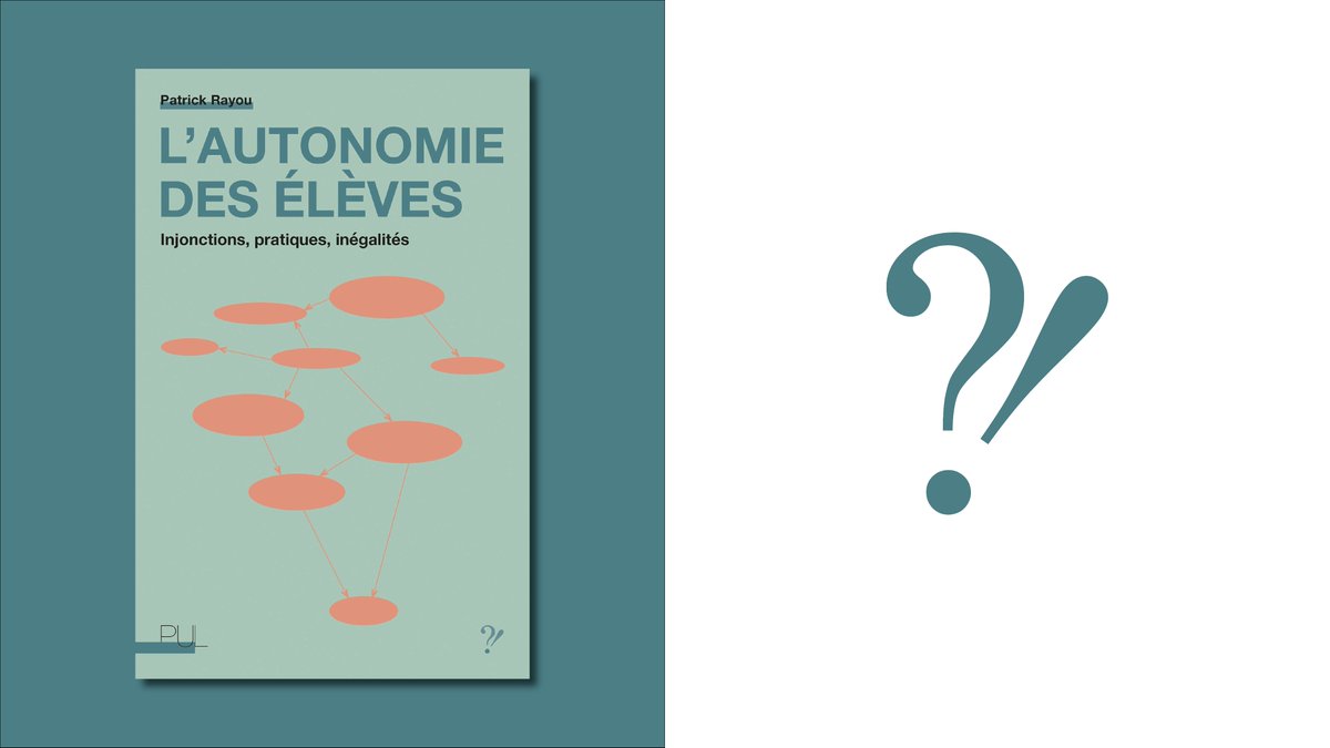 Aujourd'hui paraît l'ouvrage « L'Autonomie des élèves. Injonctions, pratiques, inégalités », de Patrick Rayou.
➡️ urlz.fr/sJE6

L'analyse d'une notion centrale du système éducatif français, nourrie par de nombreuses enquêtes de terrain !
Dispo en commande et librairie!