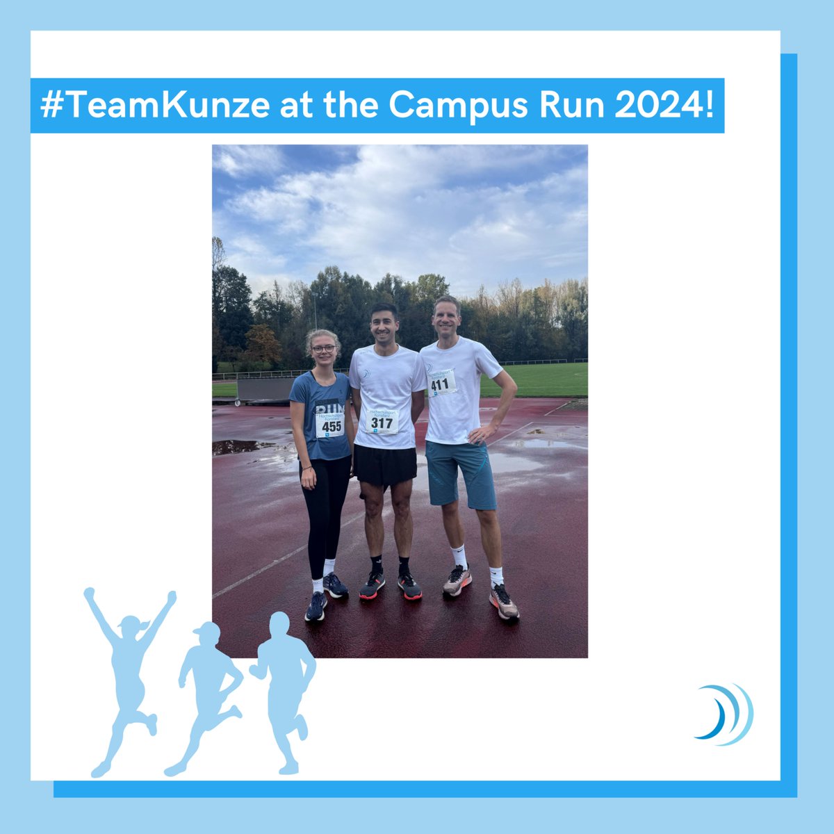 KNFutureWorkLab's tweet photo. #TeamKunze, with Prof. Dr. Florian Kunze (@ProfKunze), Adrian @BidIingmaier, and Marla Schneider, secured 2nd place in the team rankings at this year’s Campus Run with an average time of 19:20! 🎉 Marla also placed 9th in the singles category! 🏅 #CampusRun #KnFutureOfWorkLab https://t.co/iZReezVHlT