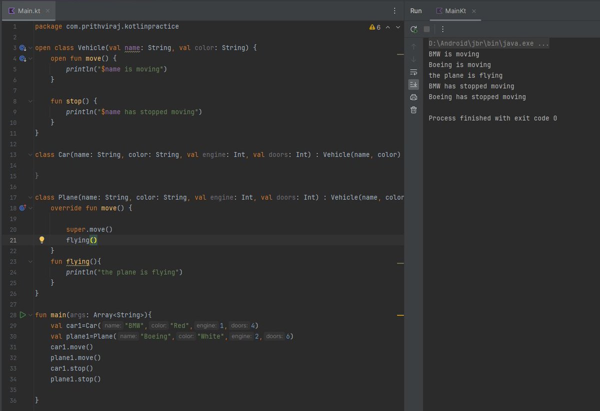 notprithviraj's tweet photo. 🚀 Day 8 of #Kotlin learning!

Covered:

lazy initialization for optimized variable usage

enum classes to define constants with properties

Inner classes to group logic

Inheritance &amp; method overriding to customize behavior in subclasses

Kotlin keeps evolving! 🔥
 #AndroidDev https://t.co/qkwfEBus6r
