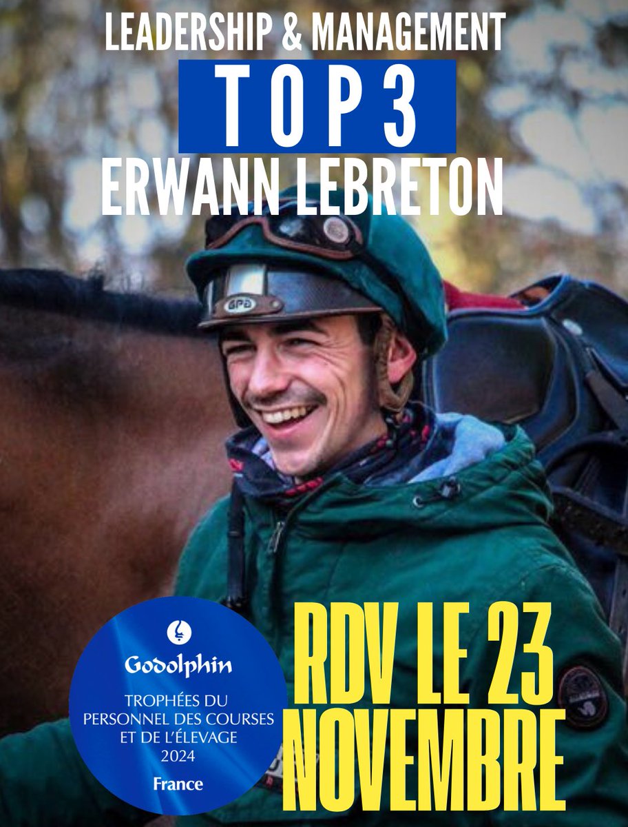 Encore un pas ! 
Bravo à Erwann Lebreton qui participe à la réussite de l’écurie. 
Toute l’équipe est derrière lui pour la finale des Trophées du Personnel
<a href="/godolphin/">Godolphin</a>