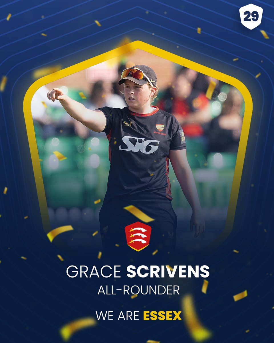 😁 𝗚𝗥𝗔𝗖𝗘 𝗦𝗖𝗥𝗜𝗩𝗘𝗡𝗦 𝗝𝗢𝗜𝗡𝗦 𝗘𝗦𝗦𝗘𝗫!

The Club can confirm that former England U19 Captain and 2024 Sunrisers Captain Grace Scrivens has signed!

🦅 #FlyLikeAnEagle
