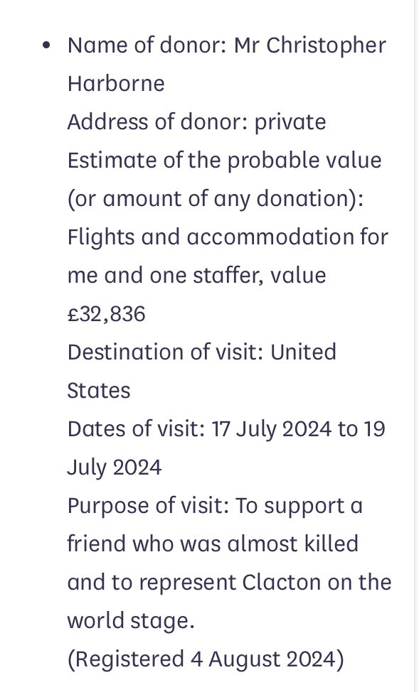 Reader, he did not pay his own air fare