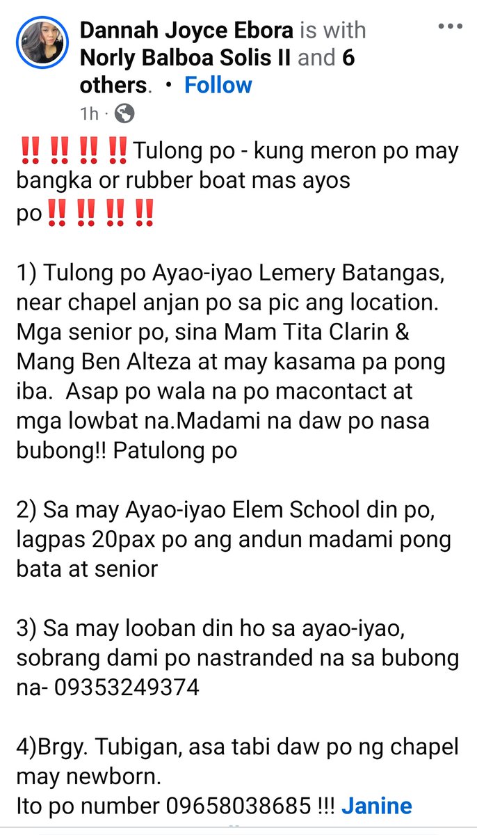 luvjuwana's tweet photo. ‼️ URGENT HELP ‼️

RESCUE BOAT 

📍: Ayao-Iyao Lemery, Batangas

#KristinePh https://t.co/KoEUkYyRLZ