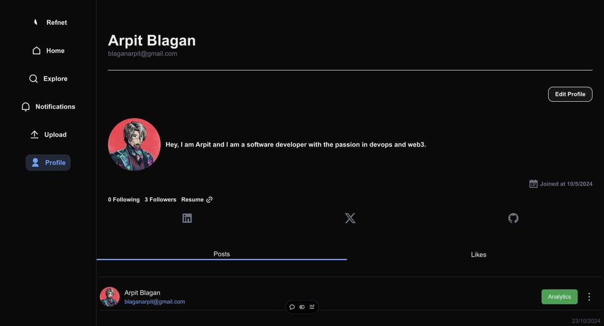 arpit_blagan's tweet image. Hey everyone,Just want to share my new project called Refnet.
Initially deployed it on AWS, but then realized it wasn’t the right time to invest in AWS .
Code: github.com/ArpitBlagan/re…
Live Link: refnet-sepia.vercel.app
@kirat_tw 
Would love to hear your thoughts!
