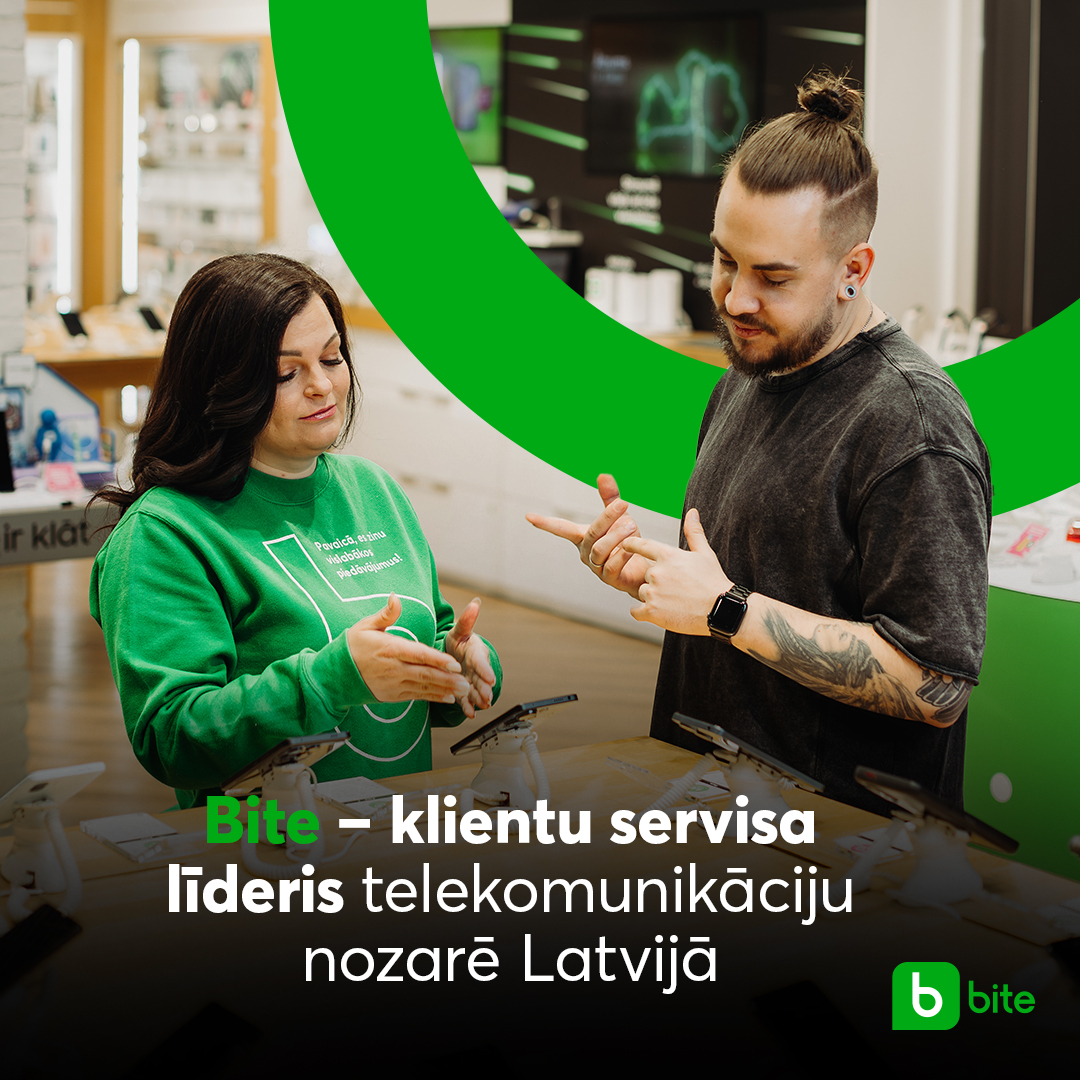💚 Pateicamies mūsu klientiem par augsto novērtējumu!
📒Saskaņā ar “DIVE Group” – vienu no vadošajiem klientu servisa uzlabošanas uzņēmumiem Centrālajā un Austrumeiropā ar plašu pieredzi – Bite ir atzīta par klientu apkalpošanas līderi telekomunikāciju nozarē Latvijā.

🏆Latvijas
