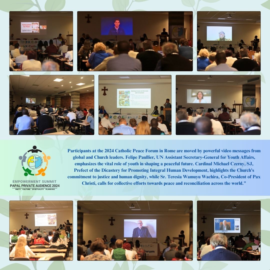 PaxRomanaIMCS's tweet photo. 🌍✨ Youth at the 2024 Catholic Peace Forum in Rome discussed peace, justice, and creation care. Leaders like Cardinal Czerny, Sr. Wachira, and Felipe Paullier (UN) highlighted the role of youth in shaping a just future. 🕊️🌱

#CatholicPeaceForum #UNYouth #YouthLeadership https://t.co/J392frYj95