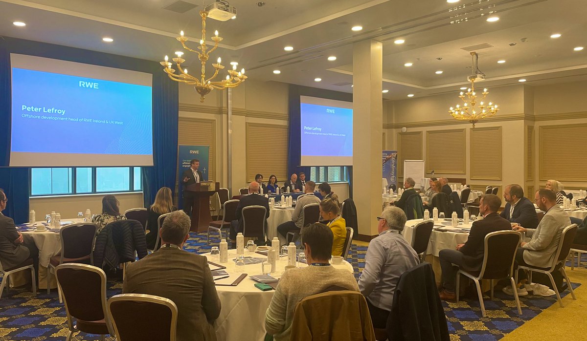 DublinArray's tweet image. We’re kicking off the Dublin Array Offshore Wind Supply Chain skills workshop this morning in Dun Laoghaire with a welcome from RWE’s Peter Lefroy followed by our keynote speaker Minister Ossian Smyth @smytho giving an overview of the benefits of renewable energy projects