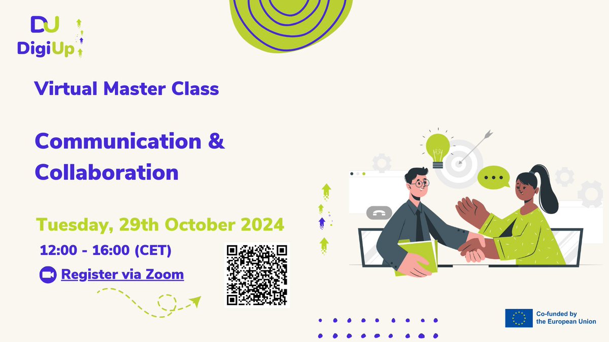 ESN_Int's tweet image. 🚨 New Date Alert! Join the Digital Communication &amp;amp; Collaboration Masterclass on October 29! 🎓
Certificate upon completion.

👉 Register now: bit.ly/3XZyTbu
#DigiUp #DigitalSkills #EUTraining
