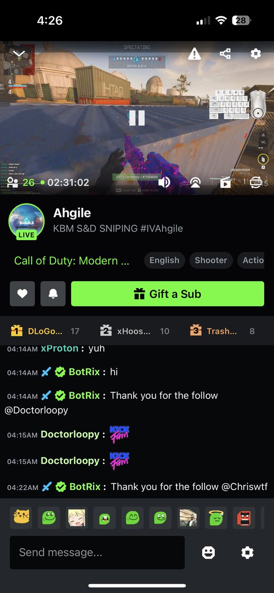 AHGlLE's tweet photo. @ItzCardoss @s7nss 
fat host from the gang ! still live vibin! bo6 waiting room / mw3 Kbm sniping ! https://t.co/lFNy0q1tRU