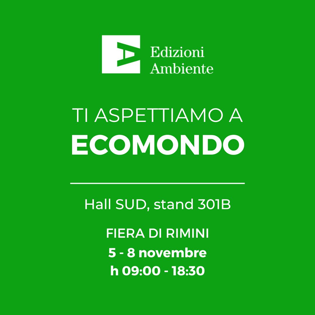 📢 Vi aspettiamo a <a href="/Ecomondo/">Ecomondo</a> da martedì 5 a venerdì 8 novembre alla Fiera di Rimini. L’appuntamento è nella Hall Sud, stand 301B, dalle 9:00 alle 18:30.