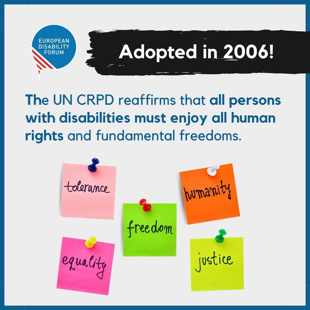 MyEDF's tweet photo. Despite progress, the rights of persons with disabilities remain at risk, leaving millions unheard and unsupported.

On this #UNDay, we highlight the vital role of the UN Convention on the Rights of Persons with Disabilities in safeguarding our rights. 
https://t.co/IYasmPLaVb https://t.co/wTRo19ipyV