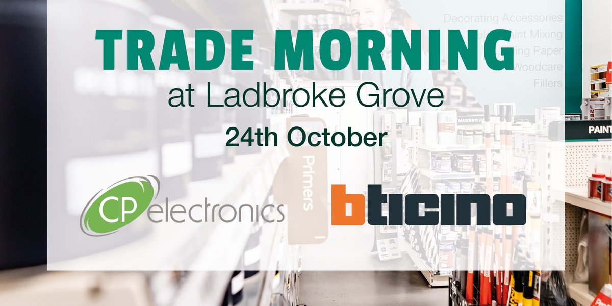 ⚡Electrifying offers await! Come to Lords Ladbroke Grove (W10) this Thursday, 24 October to discover Legrand 's
#Bticino and #CPelectronics brands 

#trademorning #ladbrokegrove #electronics #discounts #buildersmerchants