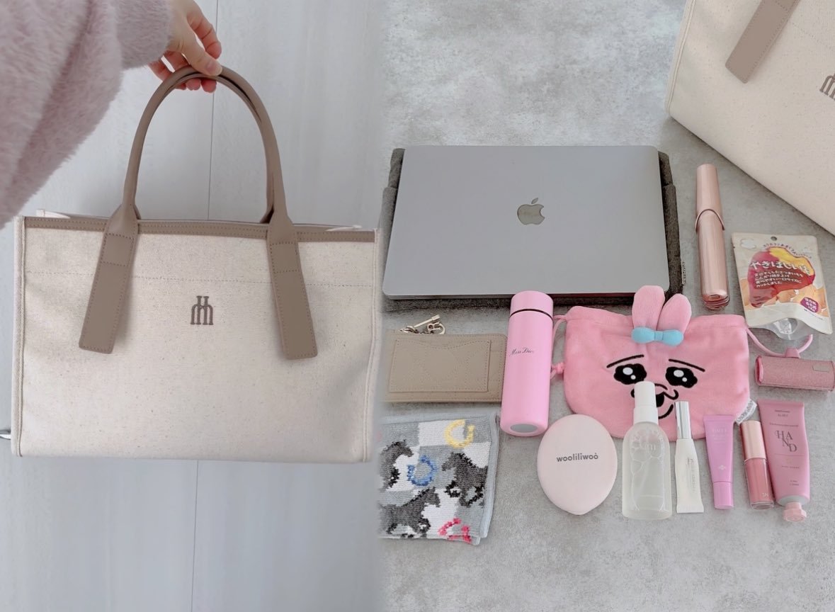 バッグ Herlipto Trois Logo Basic Tote Bag 新色】Trois Logo Basic Tote Bag