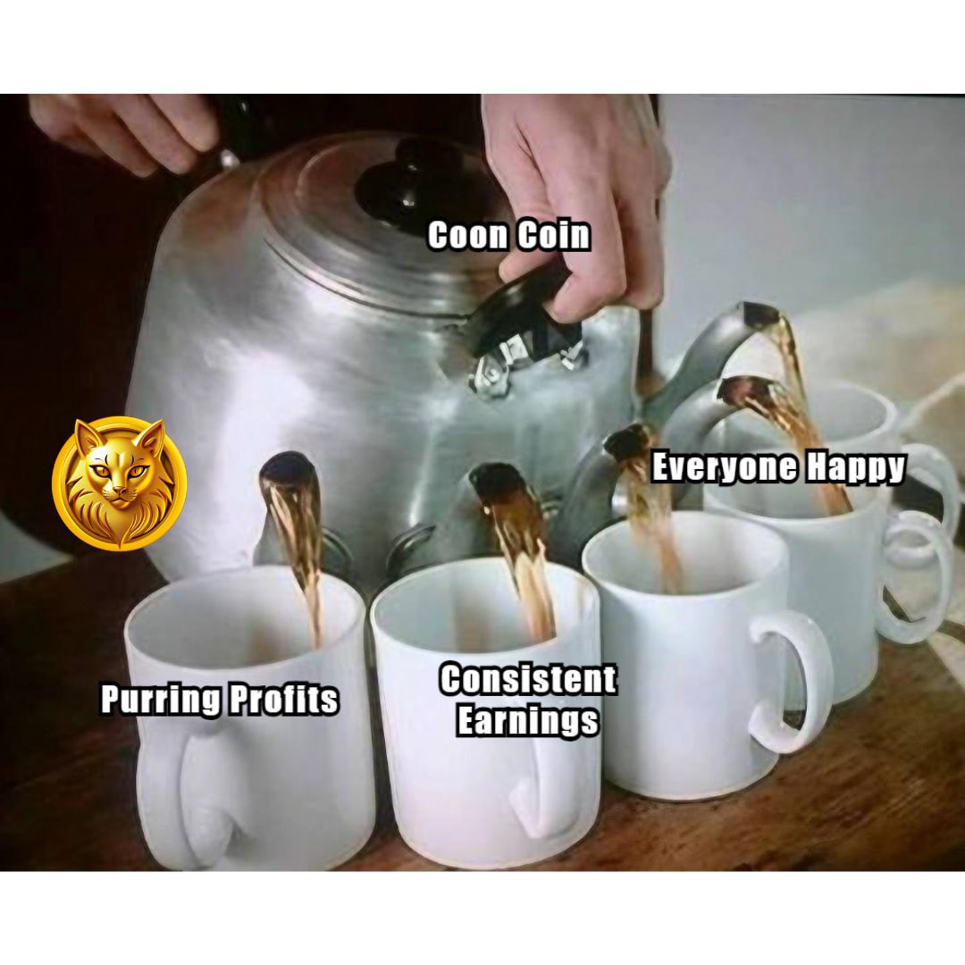 Cooncoinorg's tweet image. Pouring out profits with #CoonCoin 💰🔥 Consistent earnings, purring profits, and everyone happy 😸☕️ #Crypto #CoonCat #CryptoCommunity