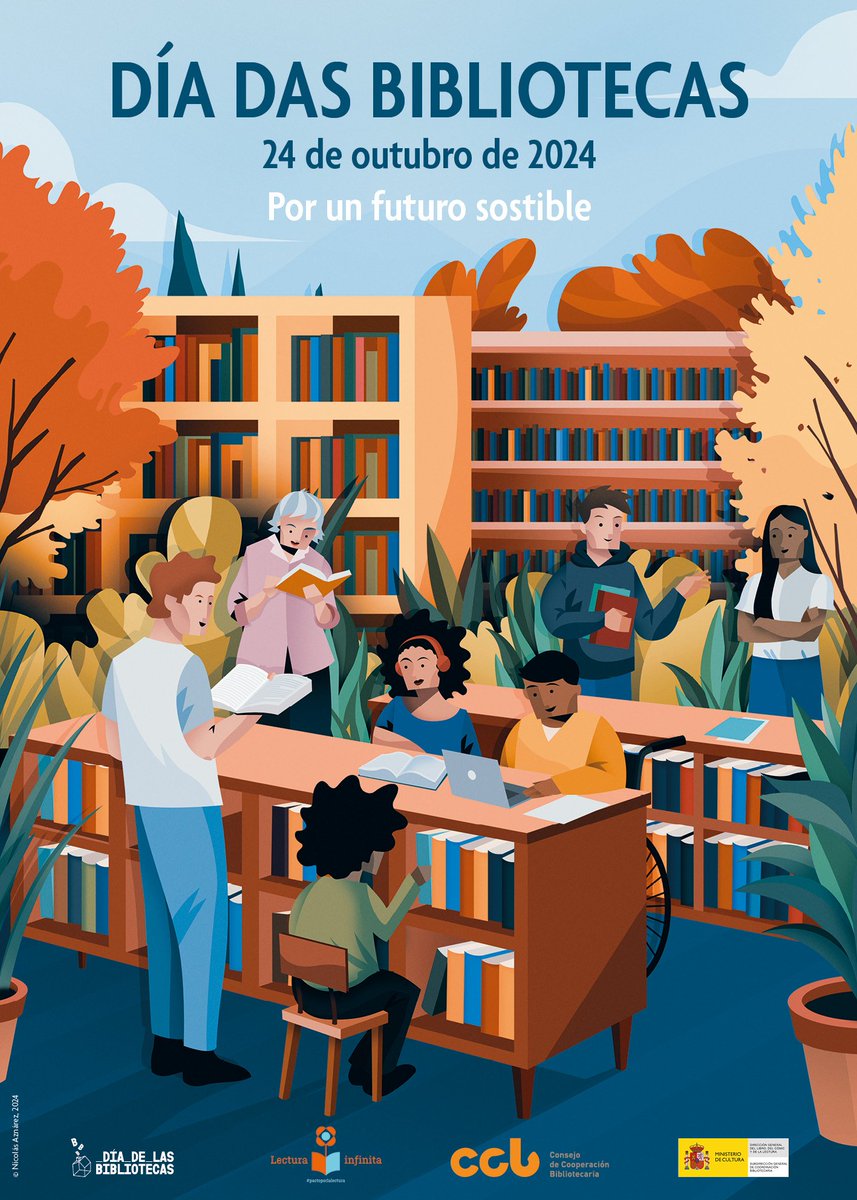 As bibliotecas son imprescindibles para o desenvolvento persoal pero tamén para acadar unha sociedade mellor e un modo de vida sostible. O mundo, a vida, cabe nunha biblioteca e o futuro, aínda máis. Feliz #DíadasBibliotecas #PorUnFuturoSostible