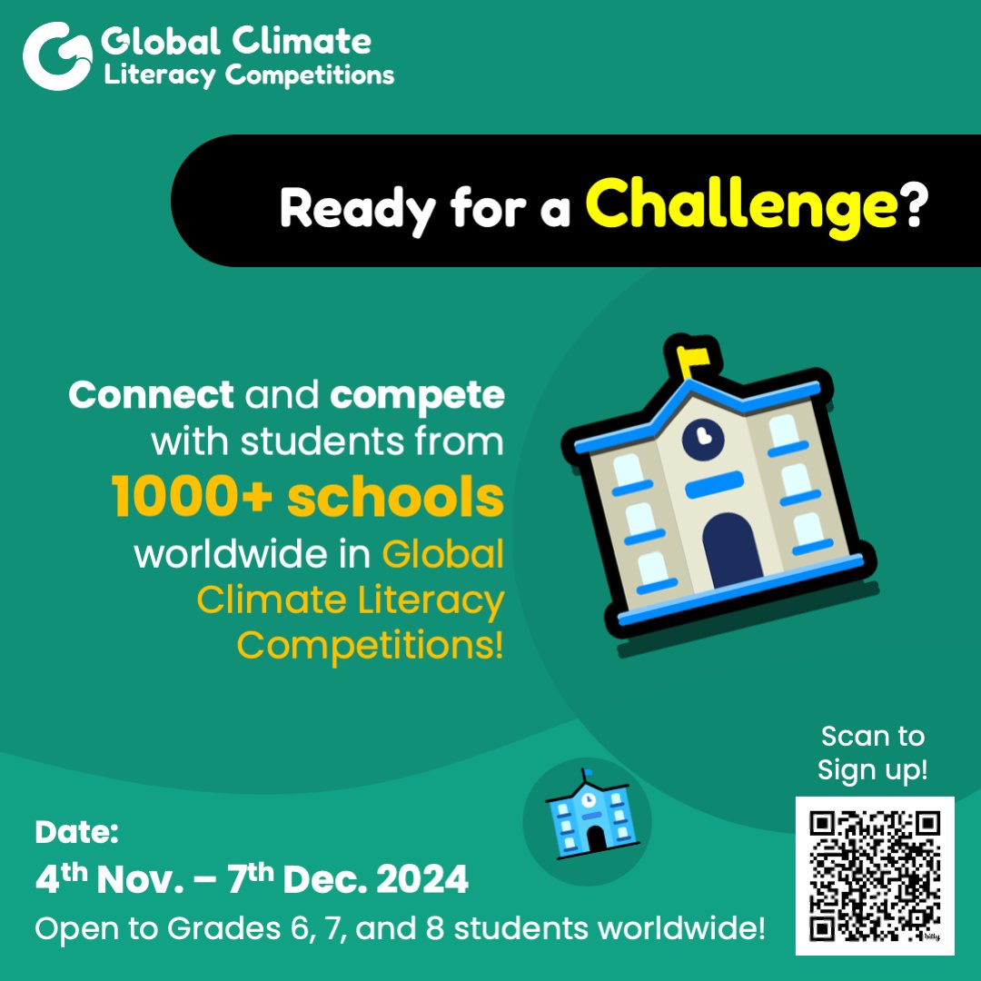 scientix_eu's tweet photo. 🌍📚 Exciting opportunity for Grades 6-8 (ages 11-14)! Join the Global Climate Literacy Competitions by @GreenGuardians_ to learn &amp; compete on climate change 🌱🏆. Register your school now! ➡️ https://t.co/HNq0tJjquY

#ClimateLiteracy #GreenGuardians https://t.co/BPjhtNZOaw