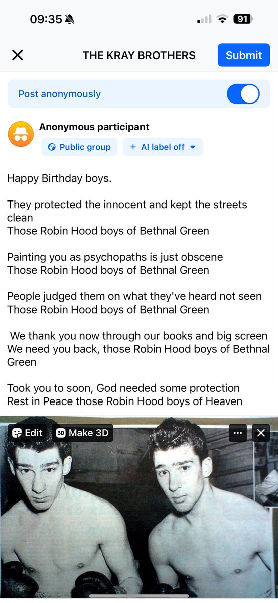 JamieHComedy's tweet photo. As its their birthday Ive  gone Kray fishing on Facebook https://t.co/j33YkoU9wB